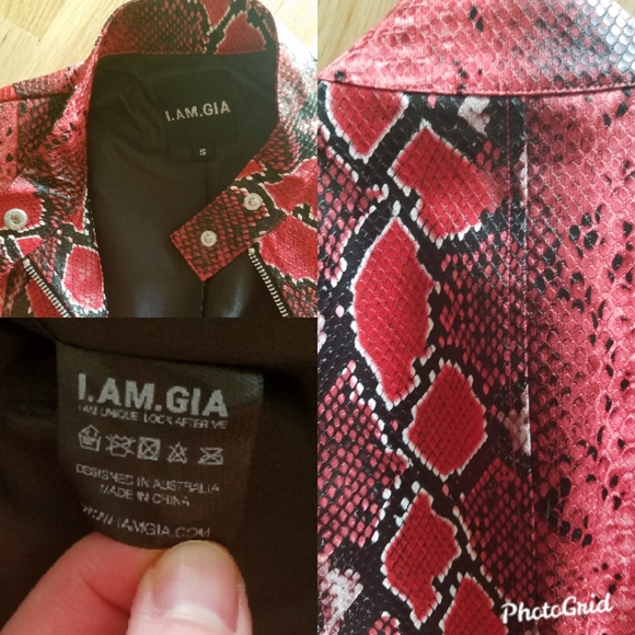 NWOT I.AM.GIA Anet red python jacket size S - Picture 4 of 4